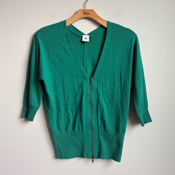 CAbi Banner Sweater Cardigan Exposed Zipper   Medium - Picture 4 of 6